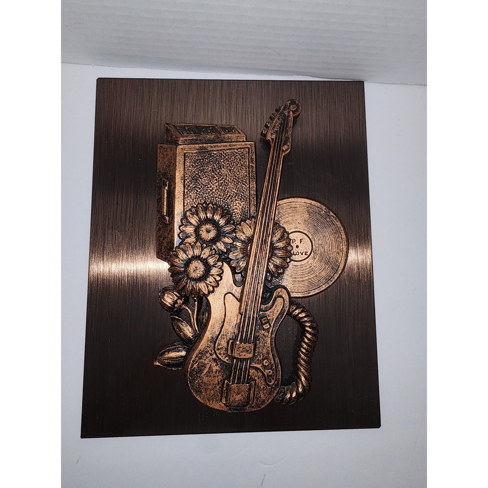 Coppercraft Guild Electric Guitar Sunflowers copper‎ music art